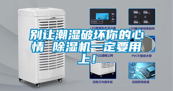 別讓潮濕破壞你的心情 除濕機一定要用上！