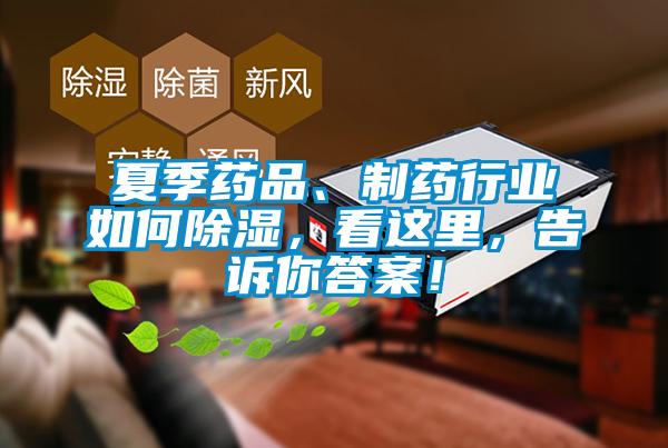 夏季藥品、制藥行業如何除濕，看這里，告訴你答案！