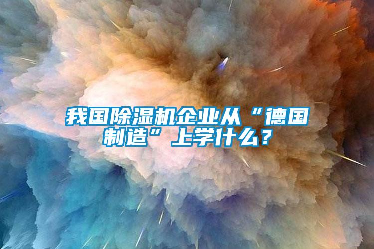 我國除濕機企業從“德國制造”上學什么？