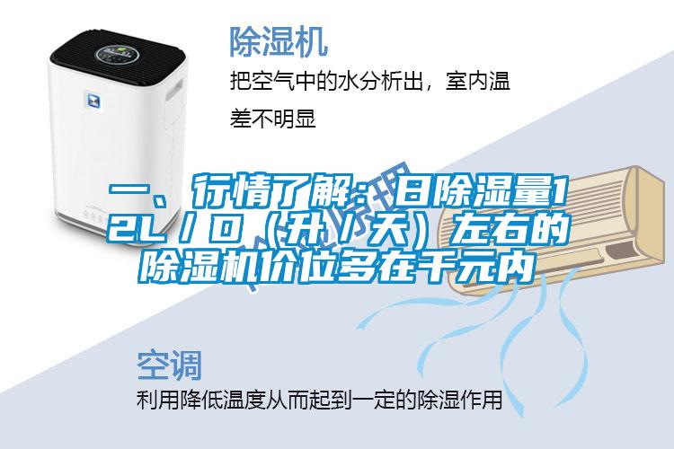 一、行情了解：日除濕量12L／D（升／天）左右的除濕機價位多在千元內