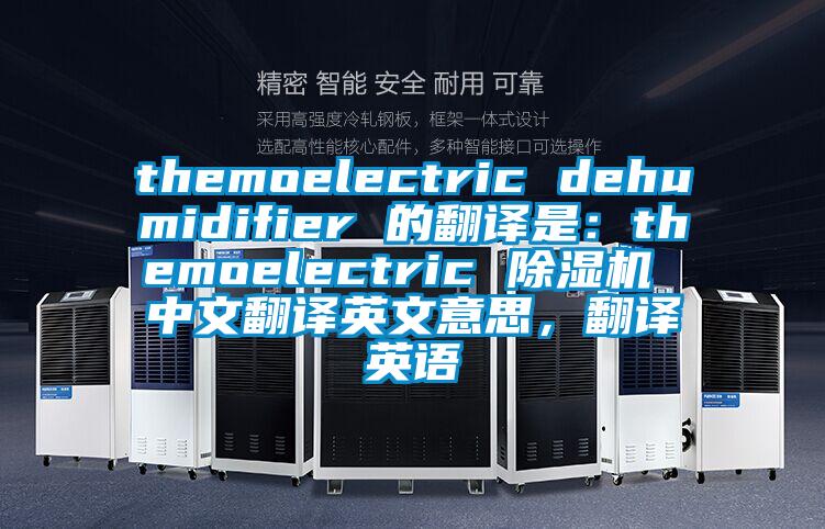 themoelectric dehumidifier 的翻譯是：themoelectric 除濕機 中文翻譯英文意思，翻譯英語