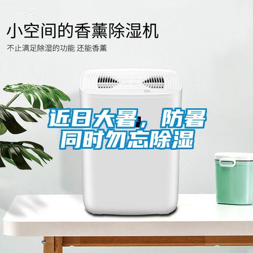 近日大暑，防暑同時勿忘除濕