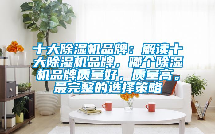 十大除濕機品牌：解讀十大除濕機品牌，哪個除濕機品牌質量好，質量高。最完整的選擇策略