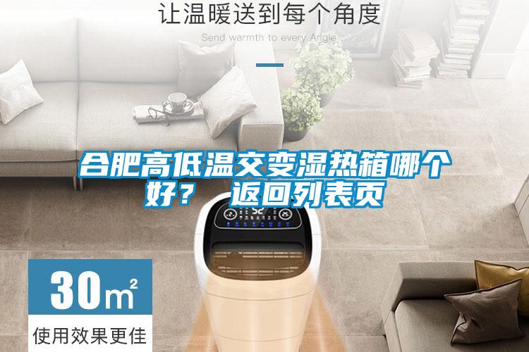 合肥高低溫交變濕熱箱哪個好？ 返回列表頁