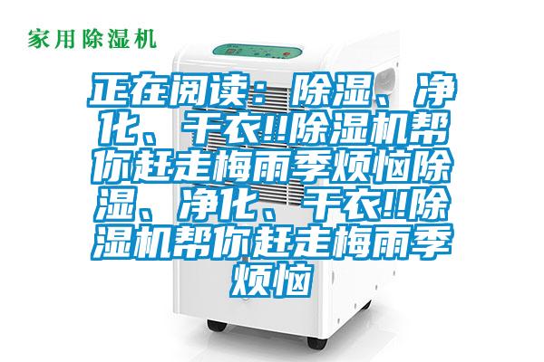 正在閱讀：除濕、凈化、干衣!!除濕機幫你趕走梅雨季煩惱除濕、凈化、干衣!!除濕機幫你趕走梅雨季煩惱