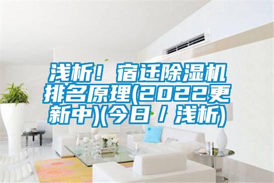 淺析！宿遷除濕機排名原理(2022更新中)(今日／淺析)