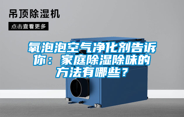 氧泡泡空氣凈化劑告訴你：家庭除濕除味的方法有哪些？