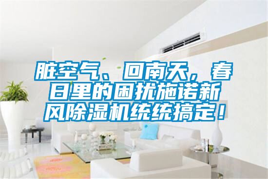 臟空氣、回南天，春日里的困擾施諾新風除濕機統統搞定！