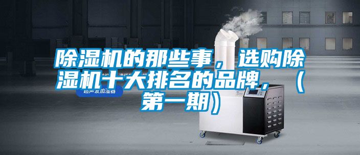 除濕機的那些事，選購除濕機十大排名的品牌，（第一期）